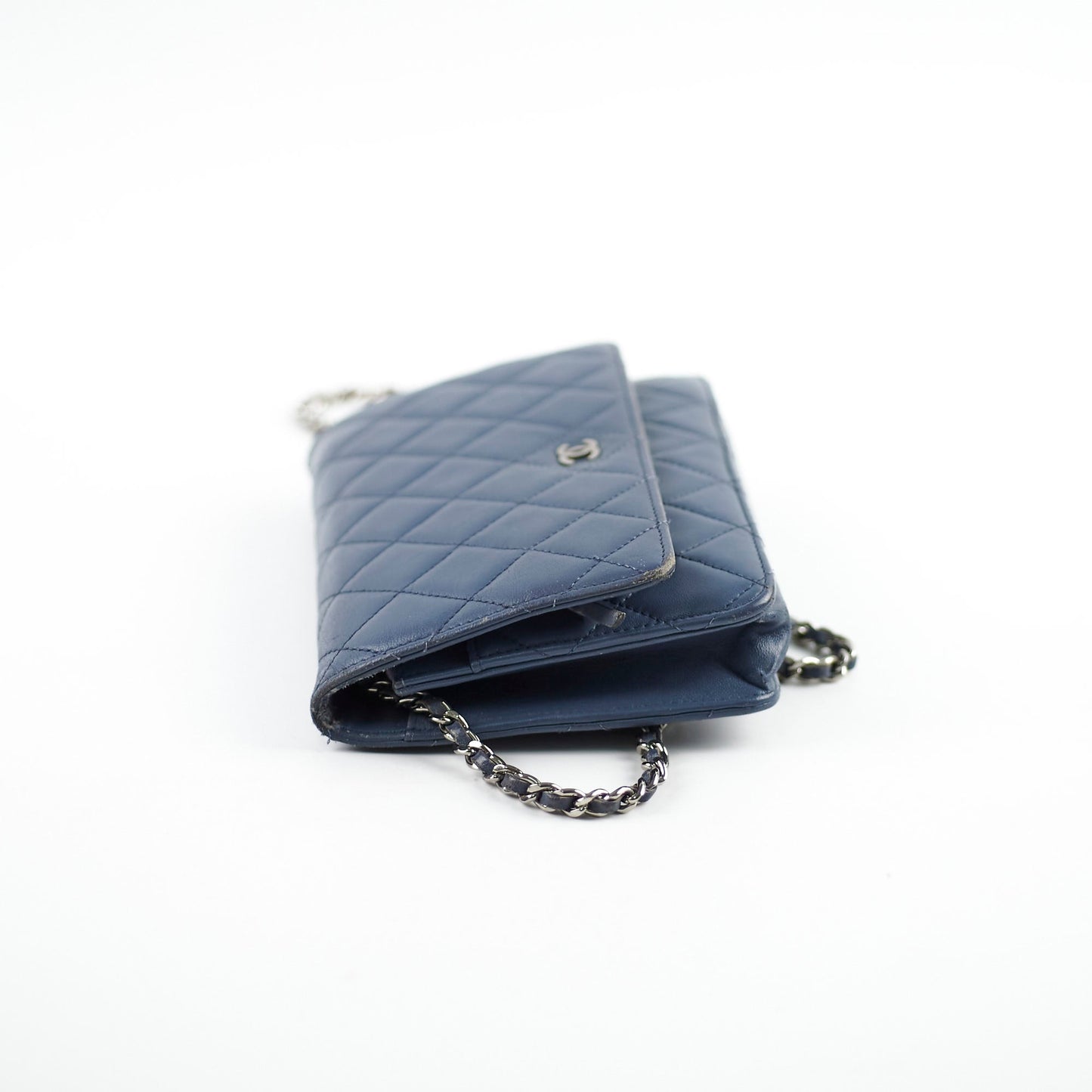 Chanel Wallet On Chain WOC Blue Lambskin Crossbody Bag