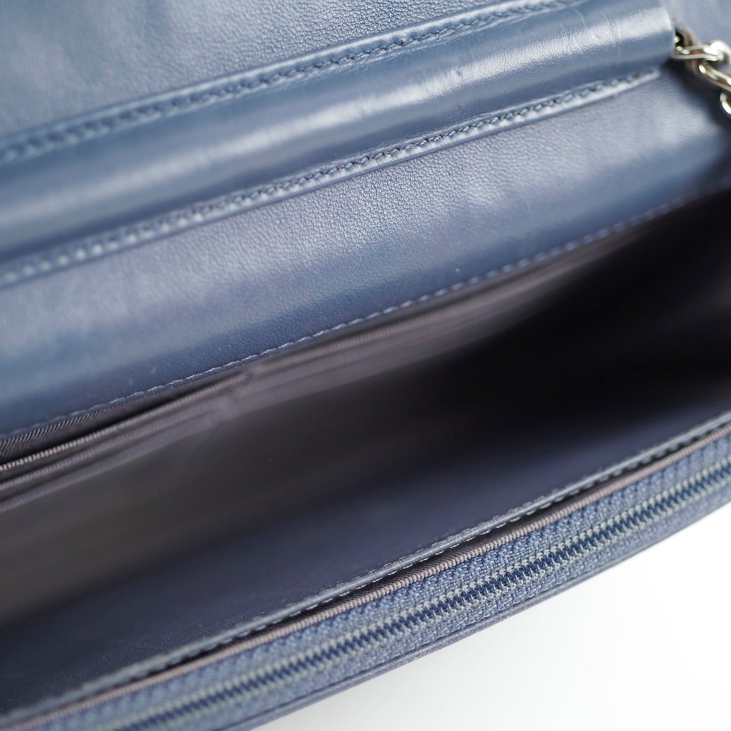 Chanel Wallet On Chain WOC Blue Lambskin Crossbody Bag