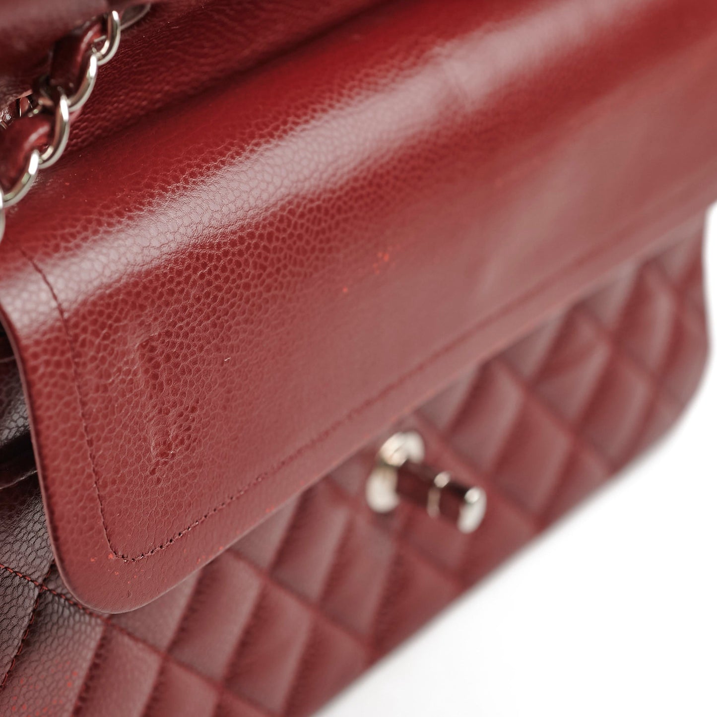 Chanel Classic Flap Medium/Large M/L Caviar Burgundy - Series 15