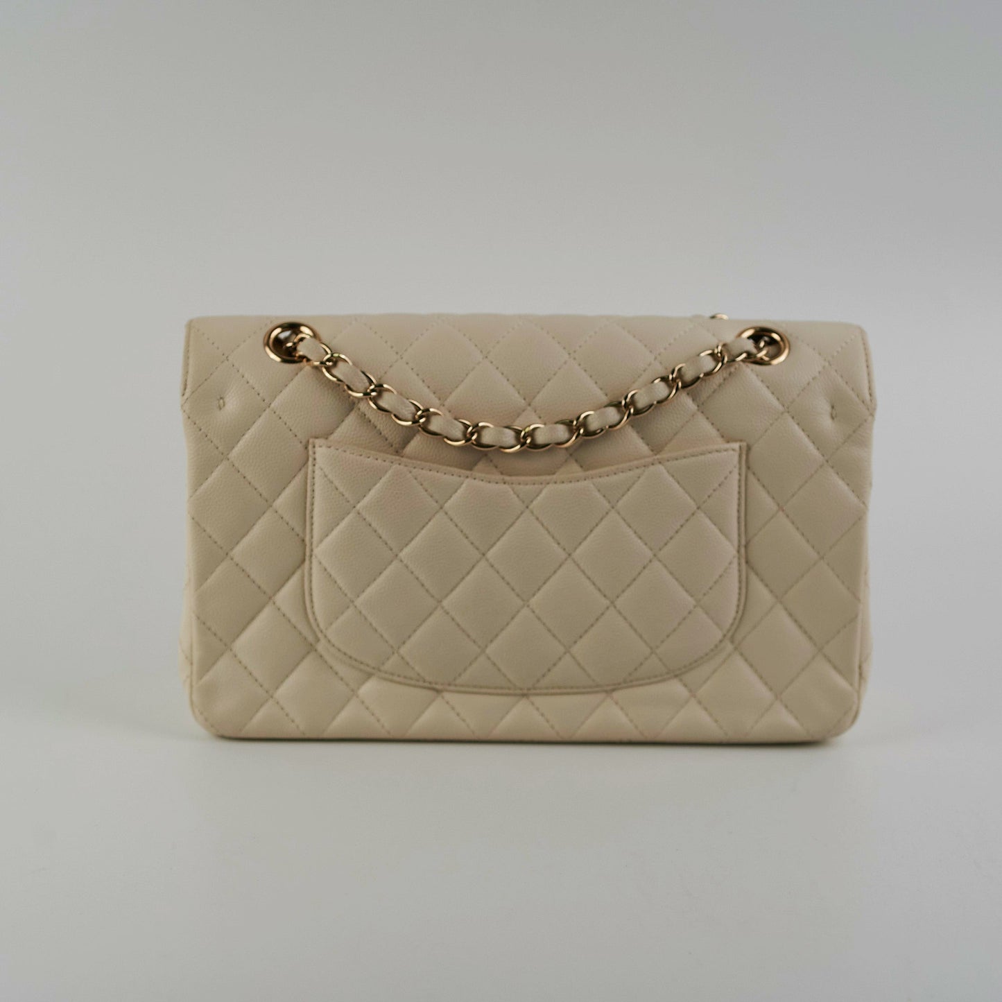 Chanel Quilted Caviar Medium/Large Double Flap Ivory