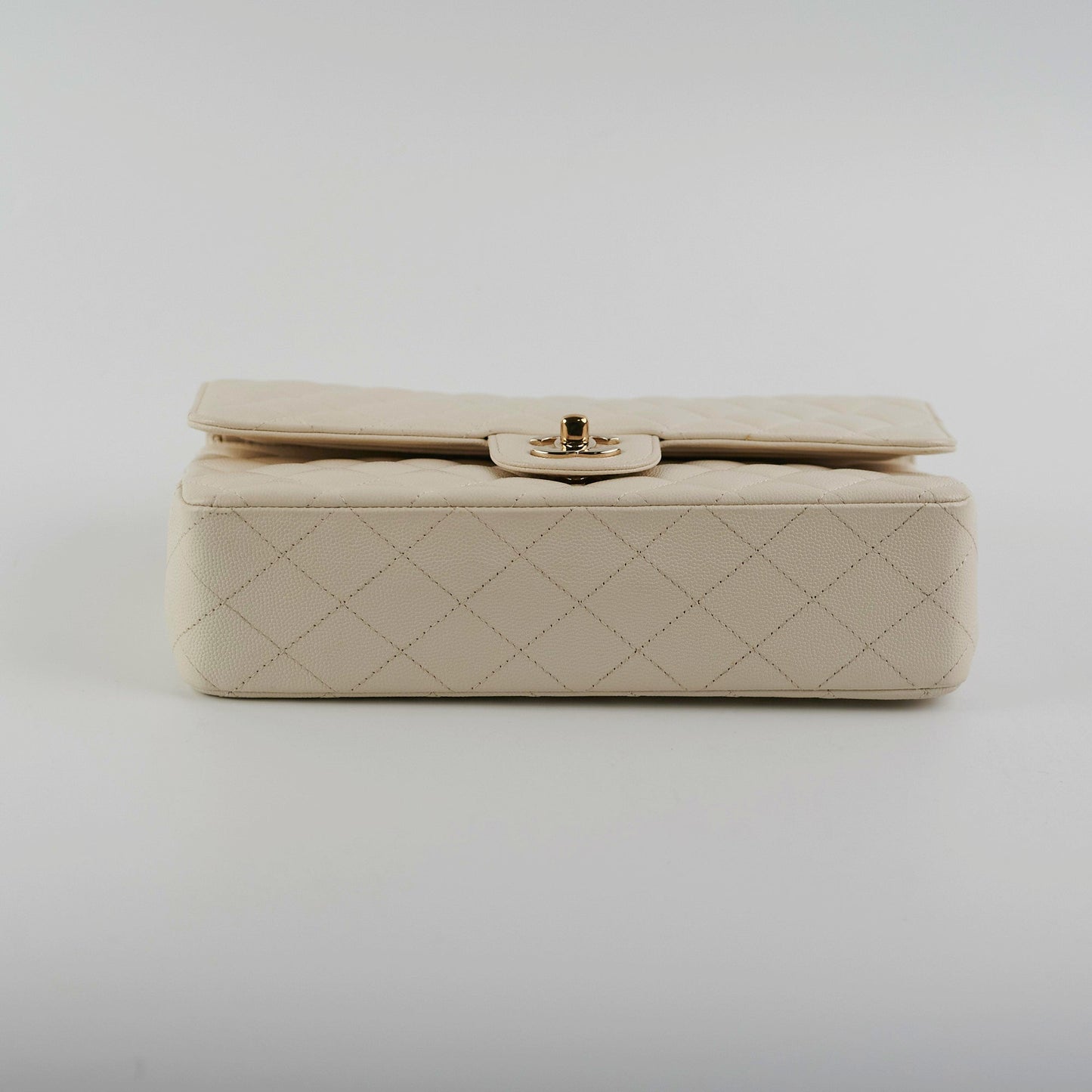 Chanel Quilted Caviar Medium/Large Double Flap Ivory