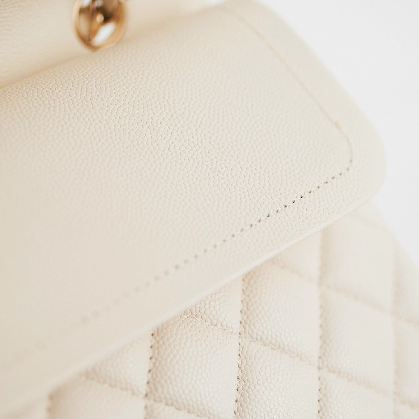 Chanel Quilted Caviar Medium/Large Double Flap Ivory