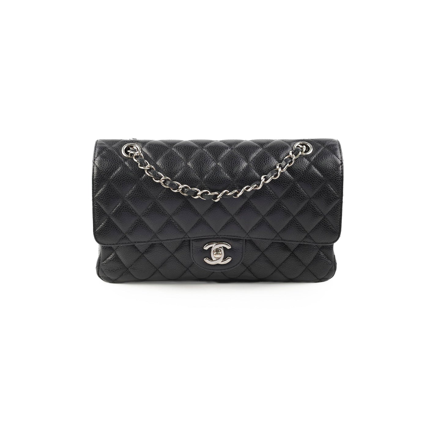 Chanel Classic Flap Medium/Large M/L Caviar Black- Series 13