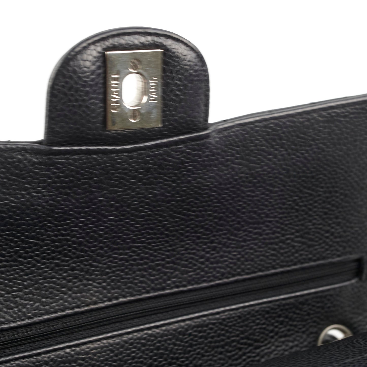 Chanel Classic Flap Medium/Large M/L Caviar Black- Series 13