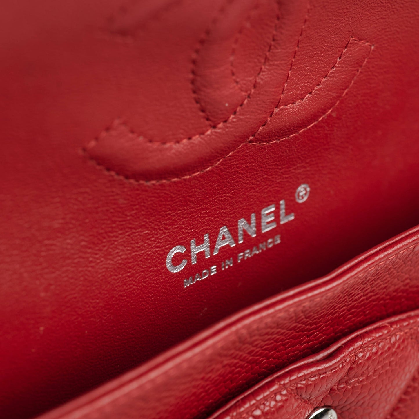 Chanel Classic Medium/Large M/L Caviar Red - Series 18