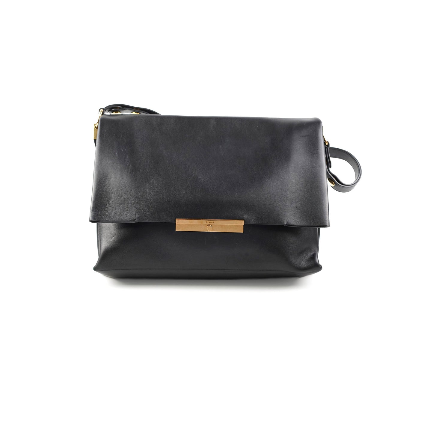 Luxury CELINE Blade Leather Shoulder Bag Black