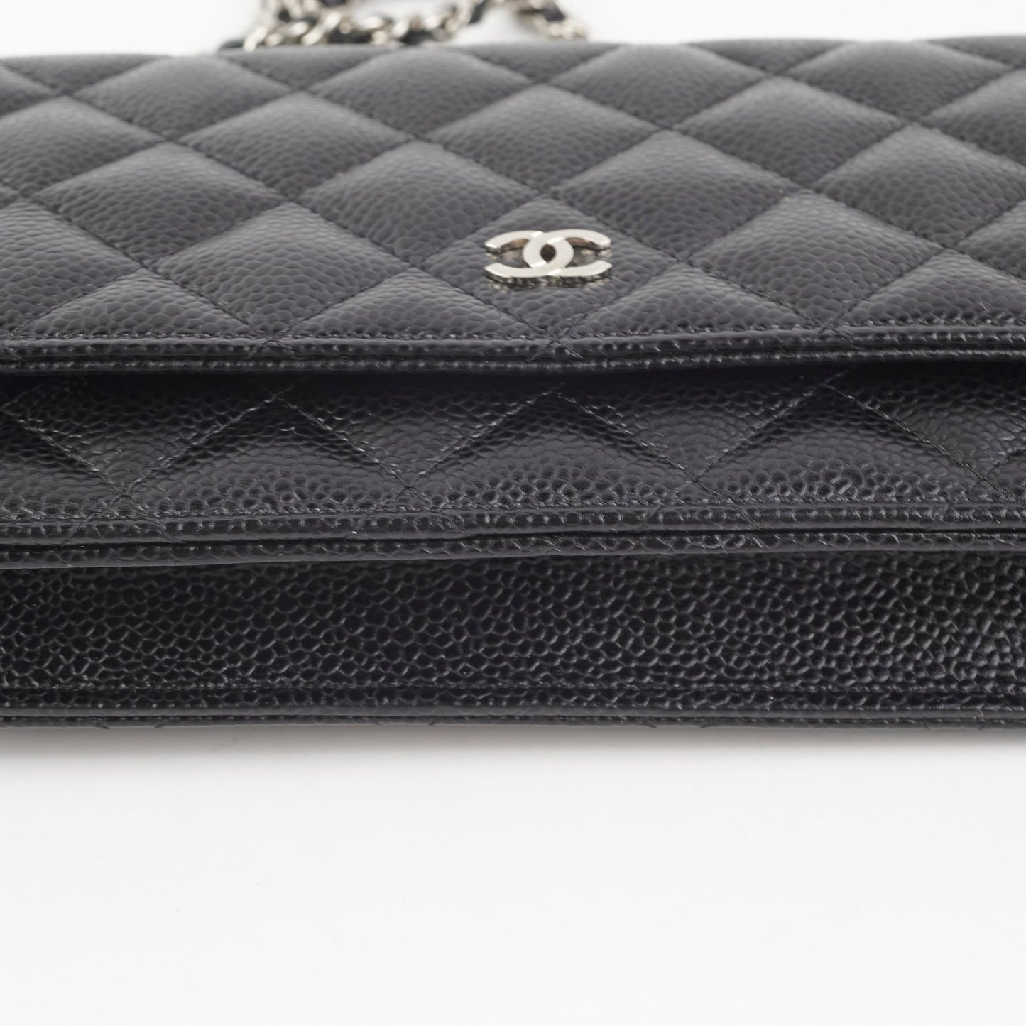 Chanel Caviar Wallet On Chain Black