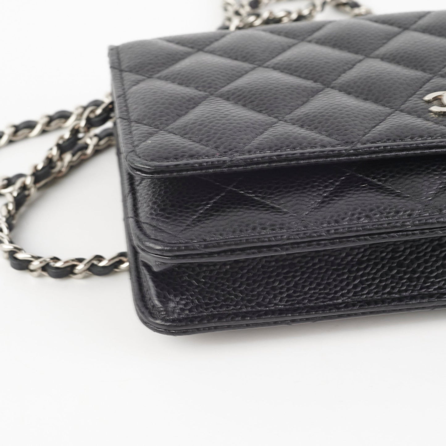 Chanel Caviar Wallet On Chain Black