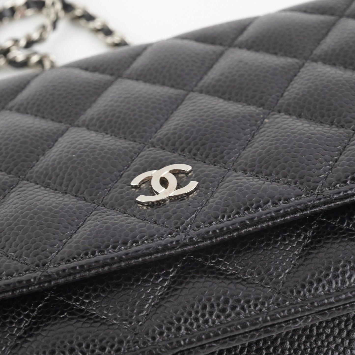 Chanel Caviar Wallet On Chain Black
