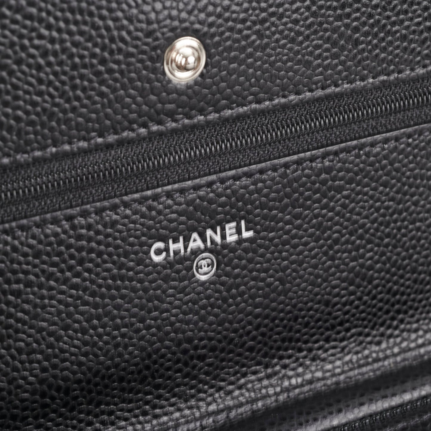 Chanel Caviar Wallet On Chain Black