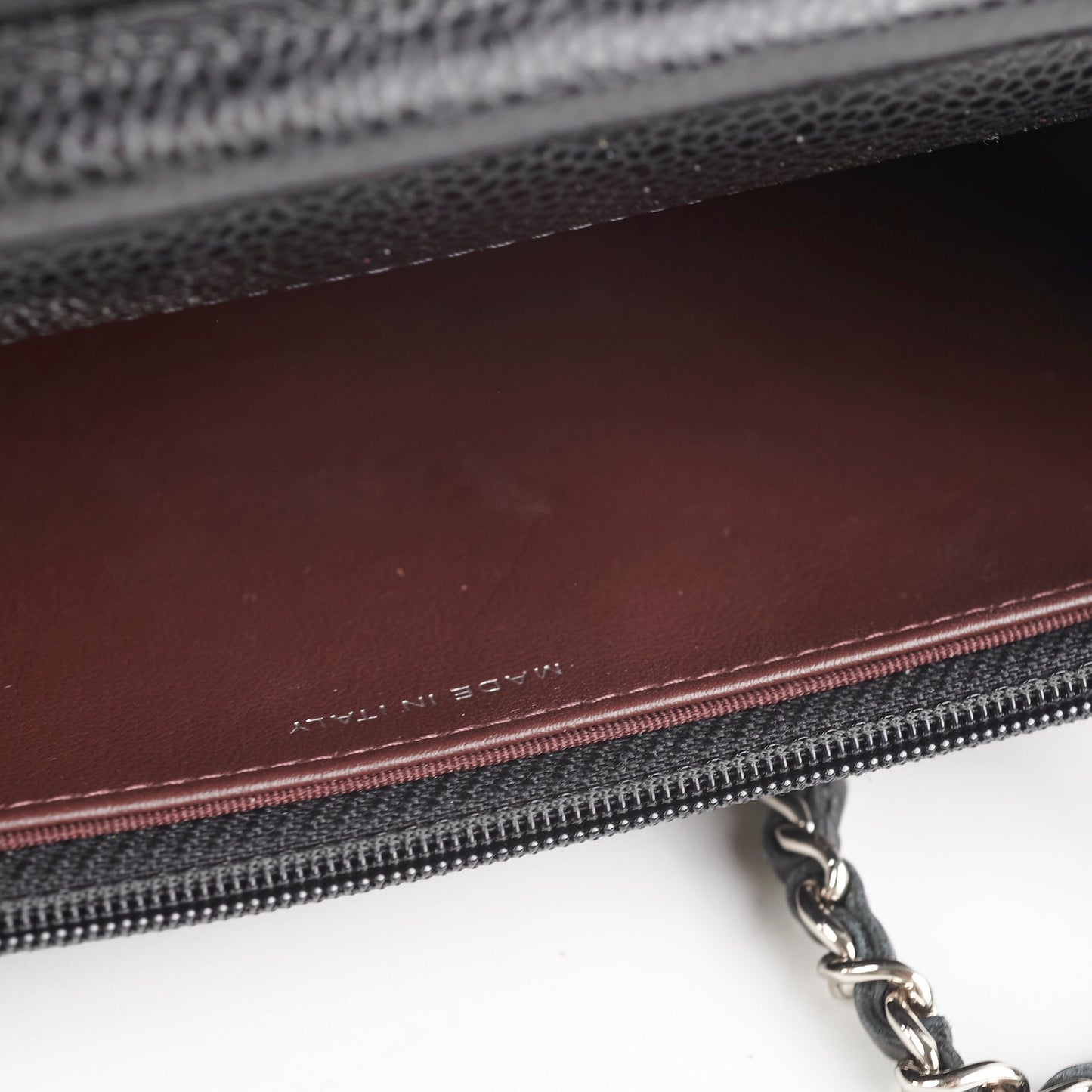 Chanel Caviar Wallet On Chain Black