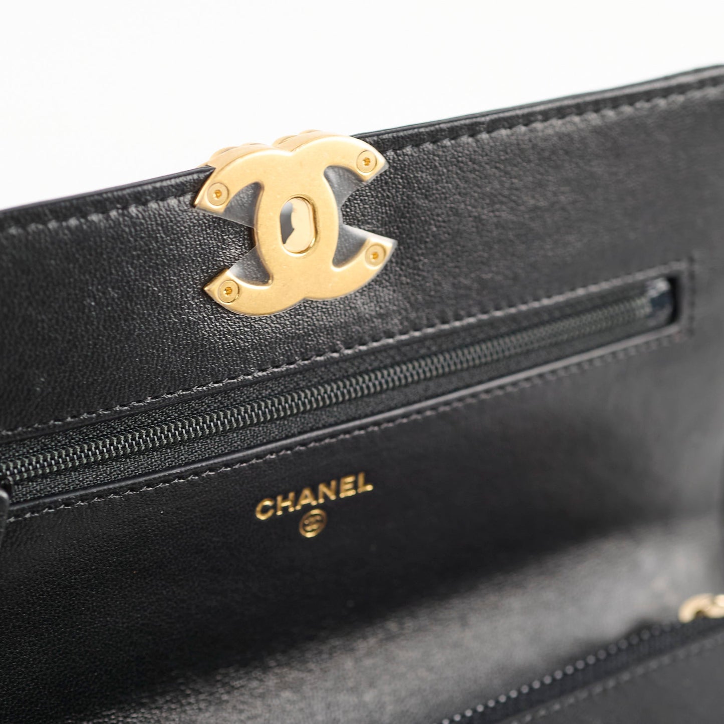 Chanel 19 Wallet On Chain WOC Lambskin Black