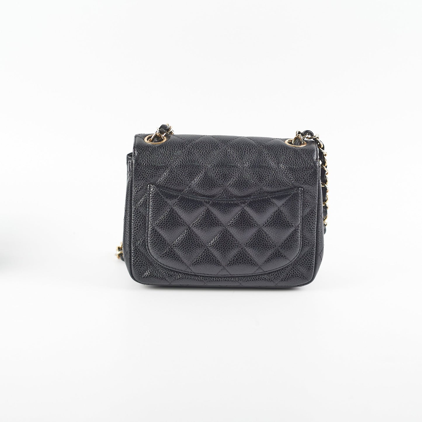 Chanel Mini Square Caviar Bag GHW Black