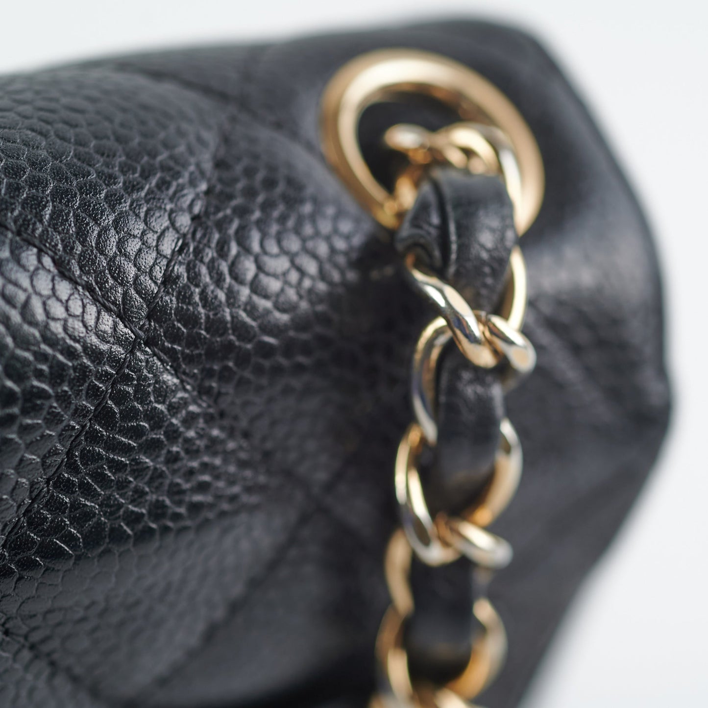 Chanel Mini Square Caviar Bag GHW Black