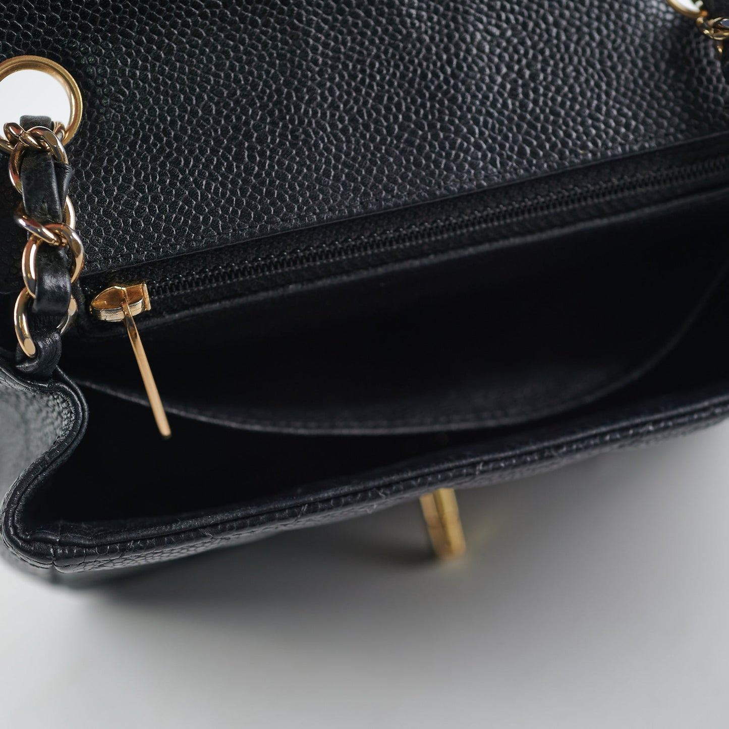 Chanel Mini Square Caviar Bag GHW Black