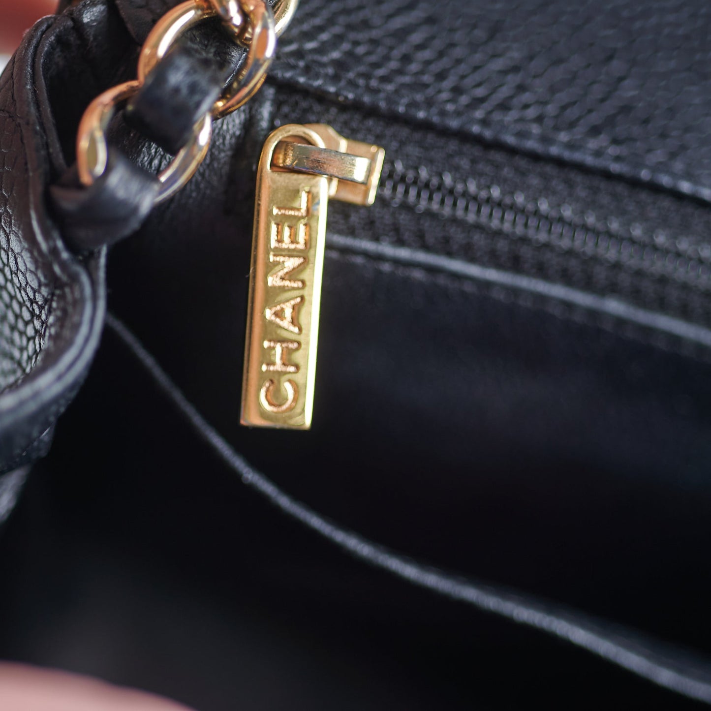 Chanel Mini Square Caviar Bag GHW Black
