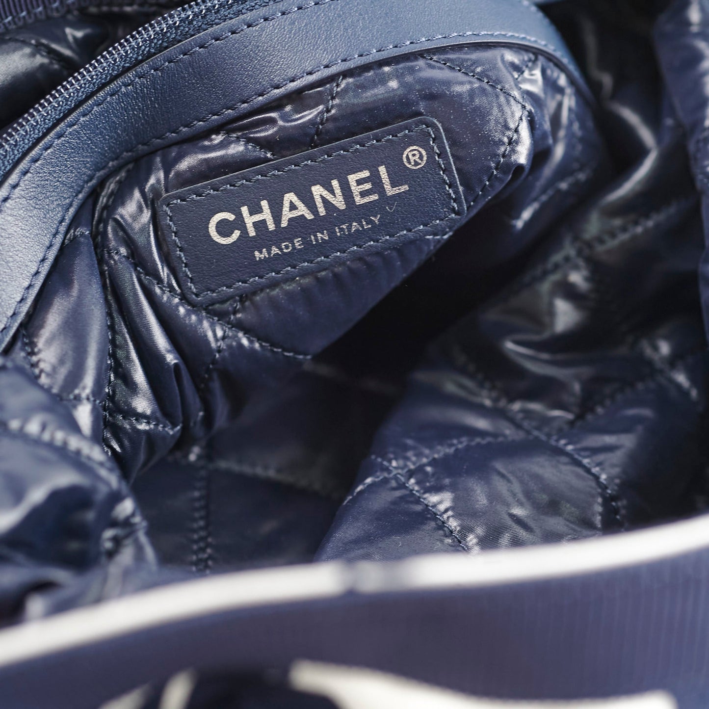 Chanel Coco Beach Backpack Blue/White 31 Series