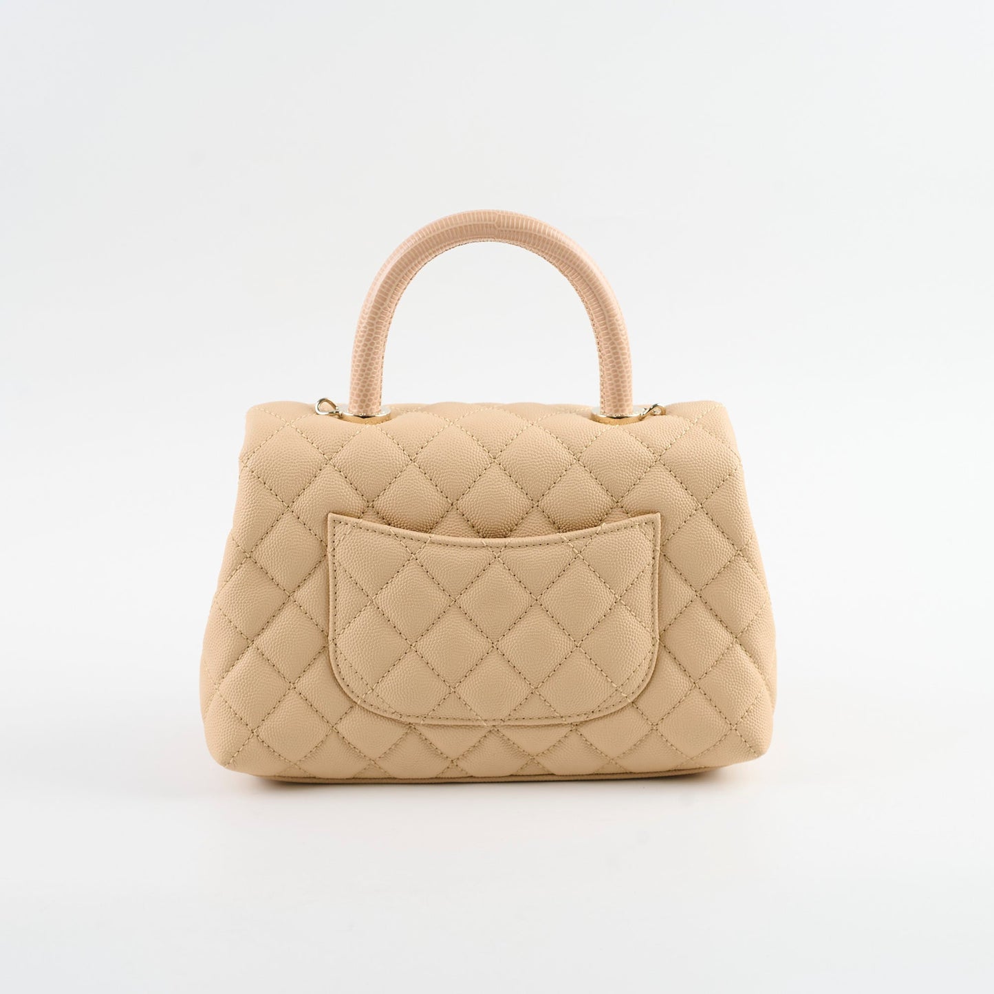 Chanel Coco Handle Small Beige Lizard Handle- Series 30