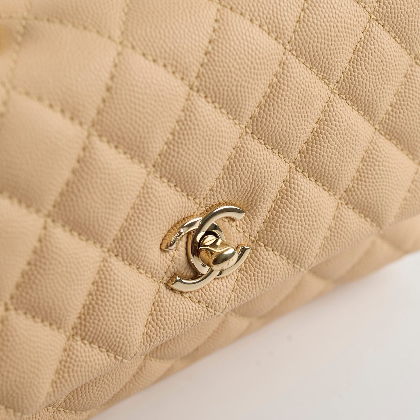 Chanel Coco Handle Small Beige Lizard Handle- Series 30
