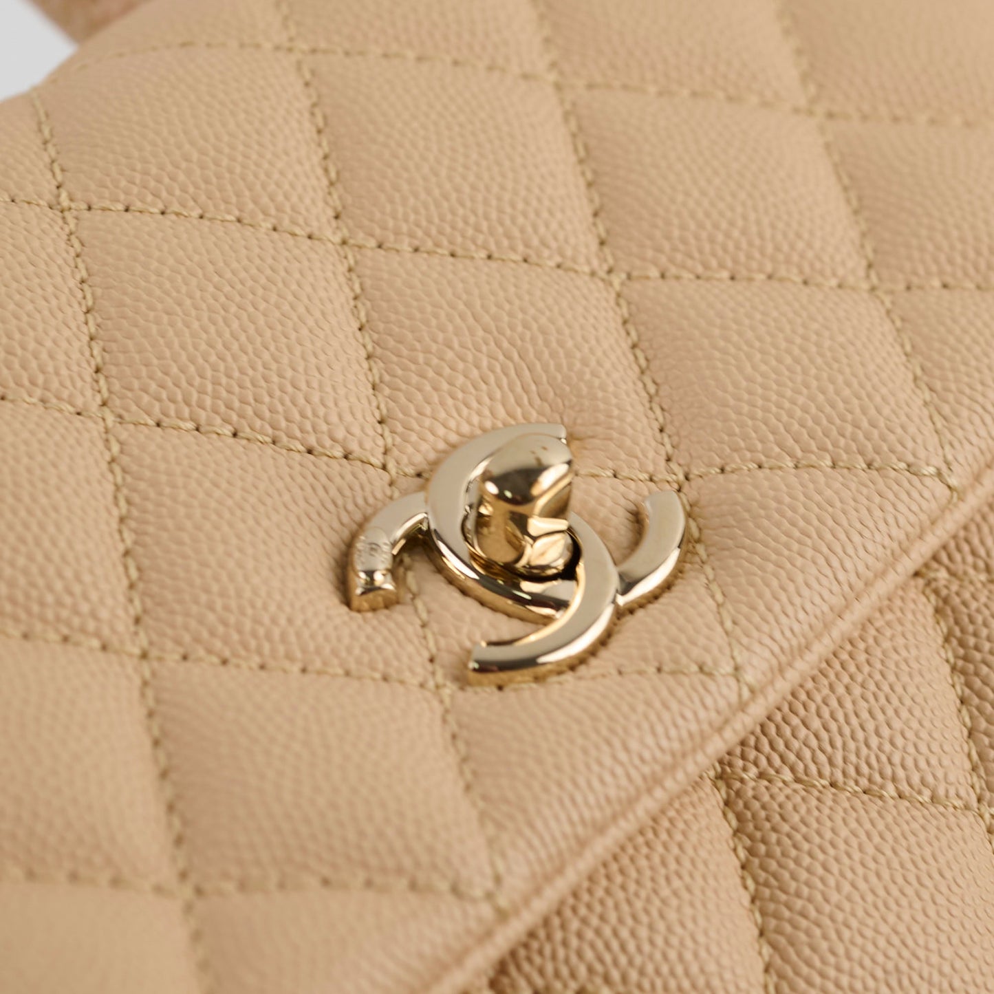 Chanel Coco Handle Small Beige Lizard Handle- Series 30