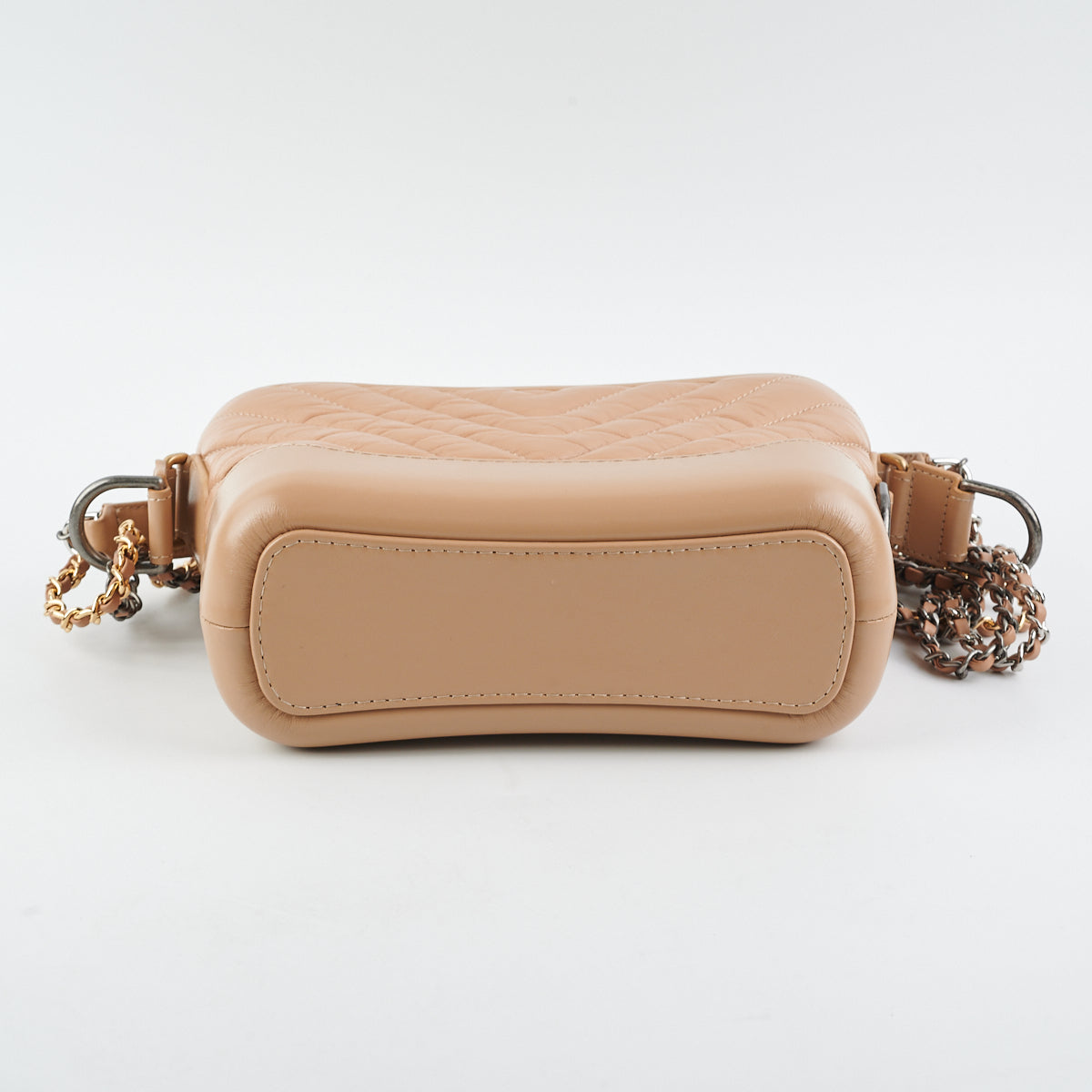 Chanel Chevron Gabrielle Small Dark Beige