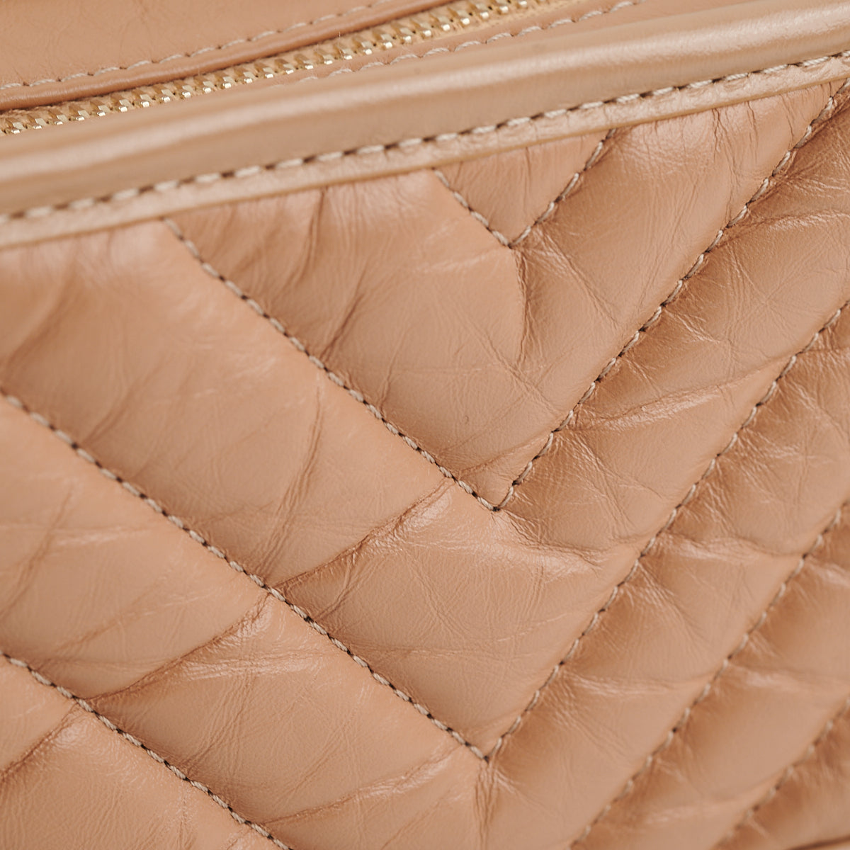 Chanel Chevron Gabrielle Small Dark Beige