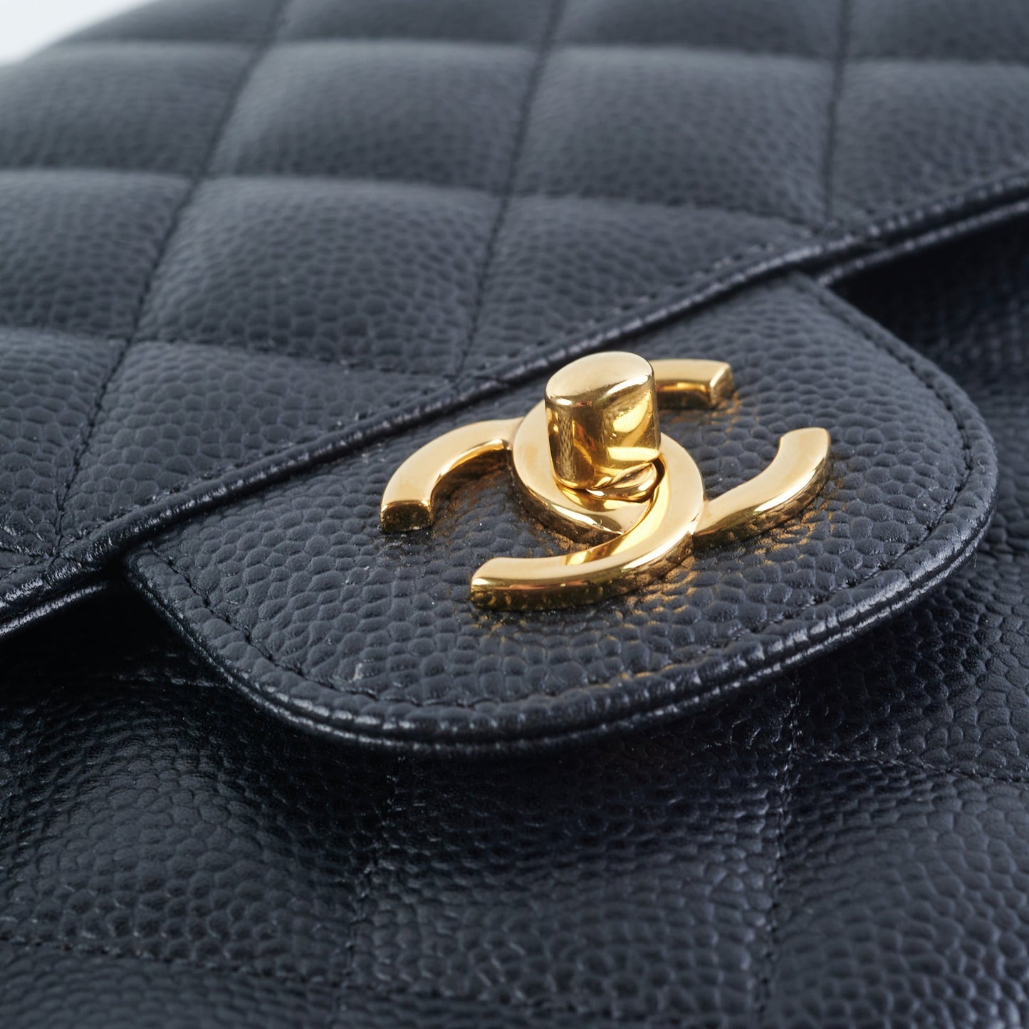 Chanel Quilted Caviar Double Flap Jumbo Black