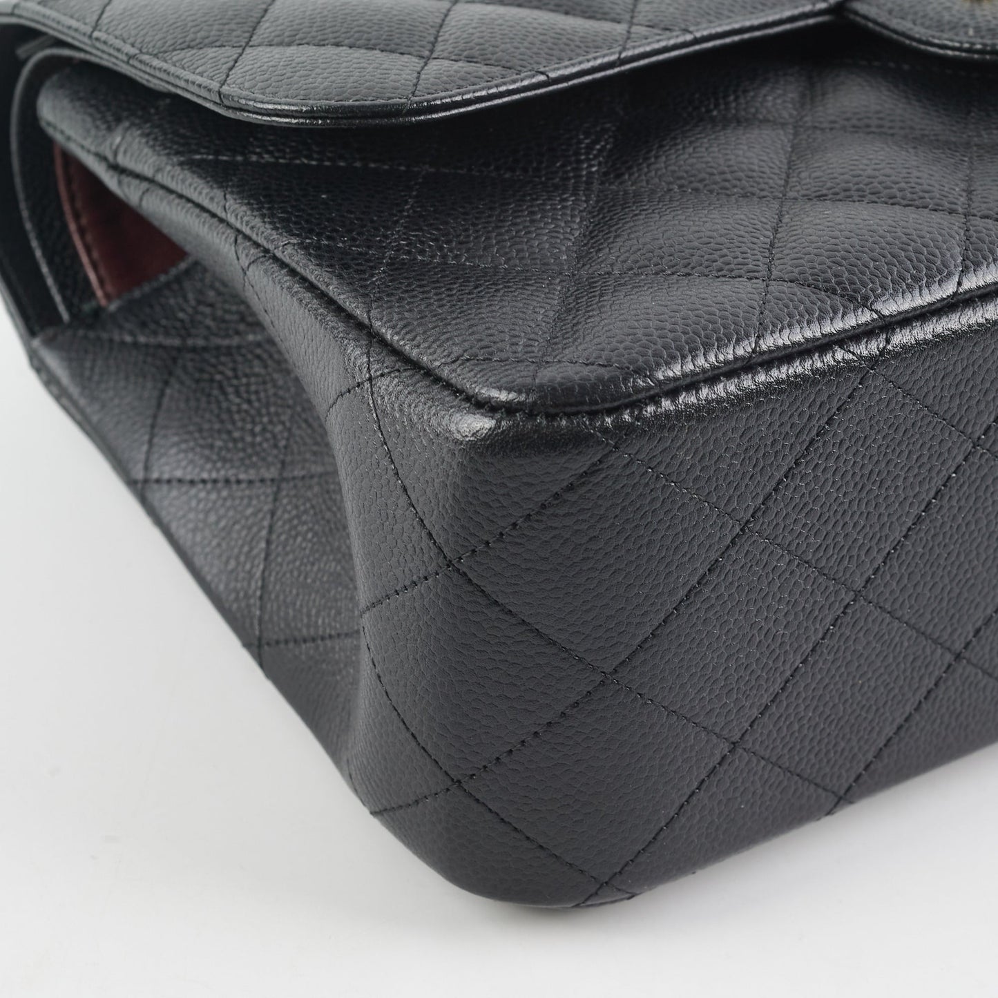 Chanel Quilted Caviar Double Flap Jumbo Black