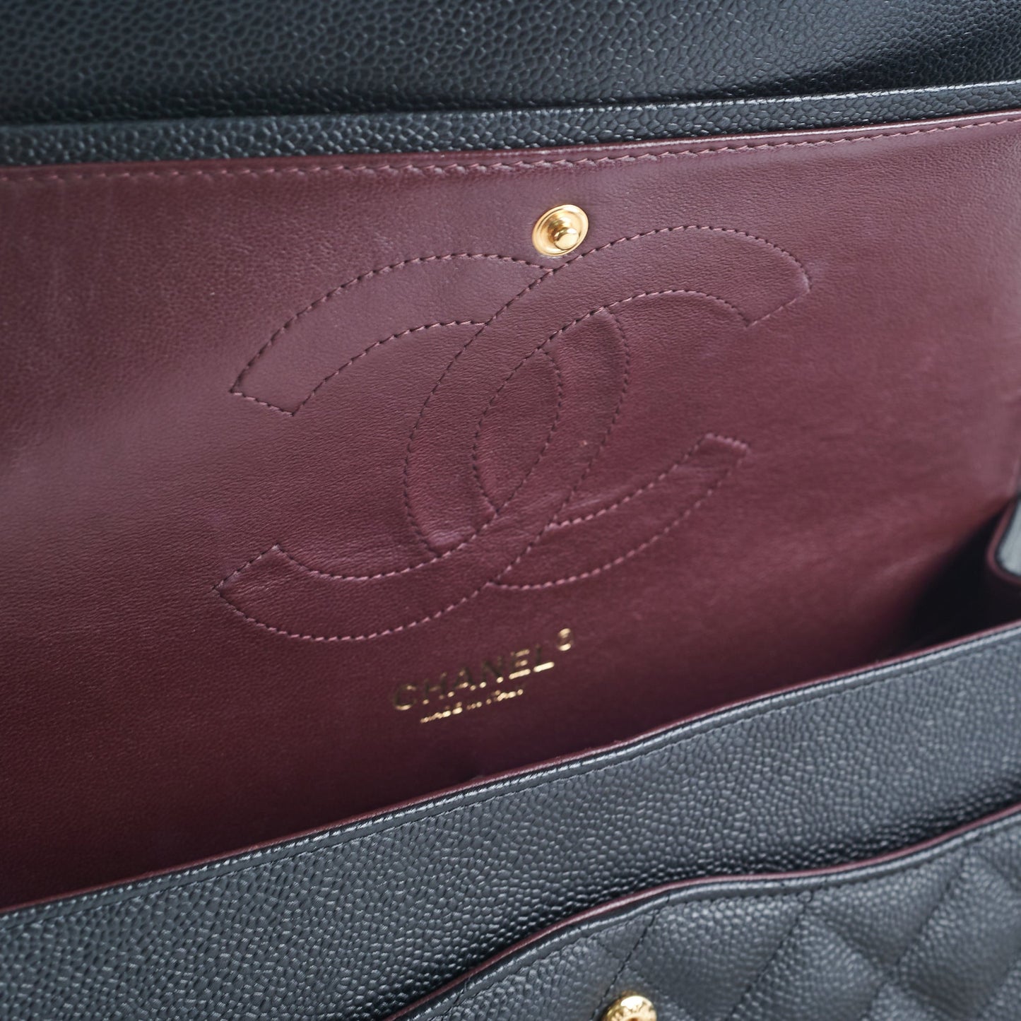 Chanel Quilted Caviar Double Flap Jumbo Black