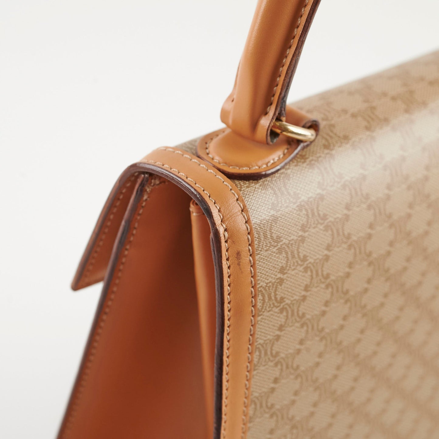 Luxury CELINE Vintage Macadam Kelly Bag Beige