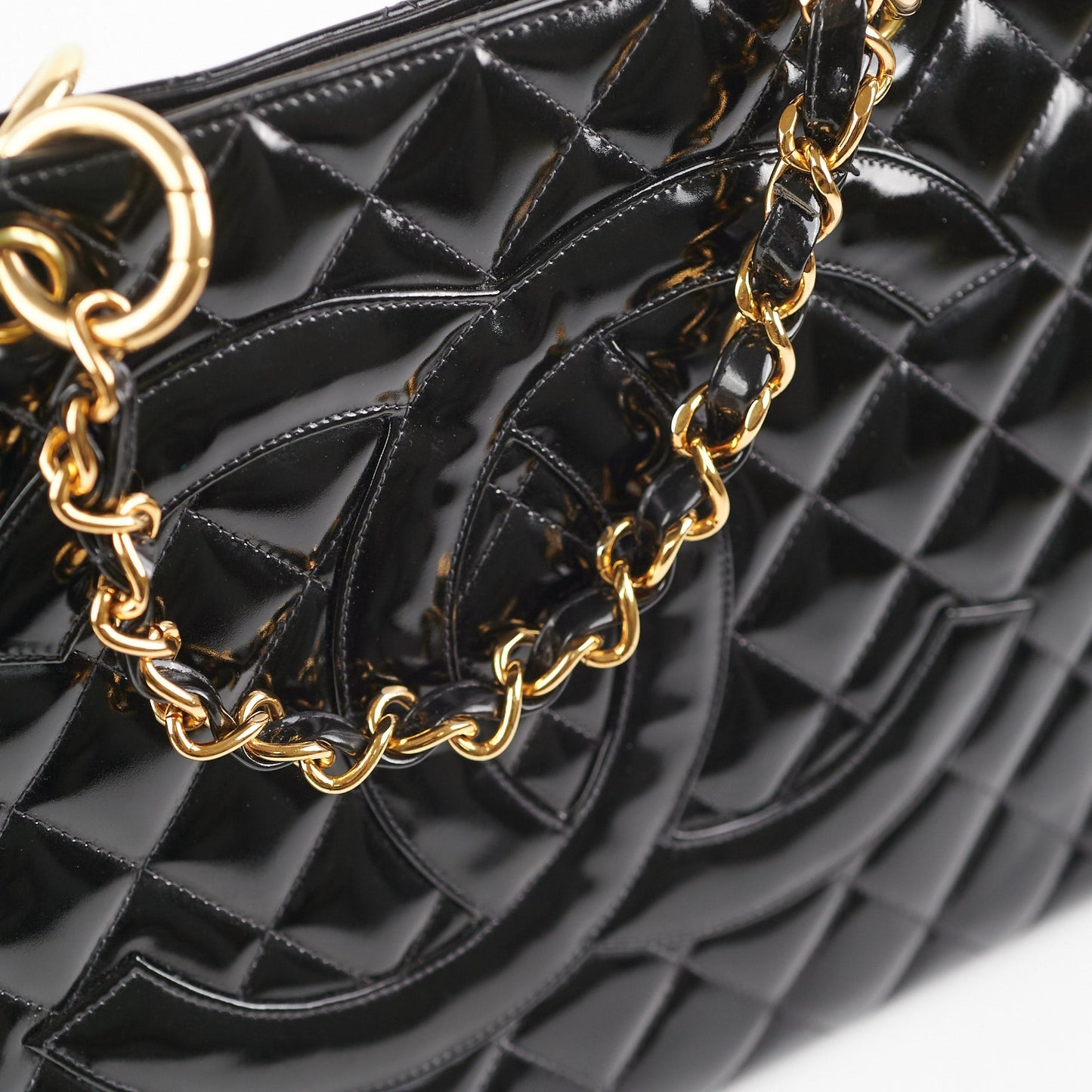 Chanel  Patent Black Tote Black
