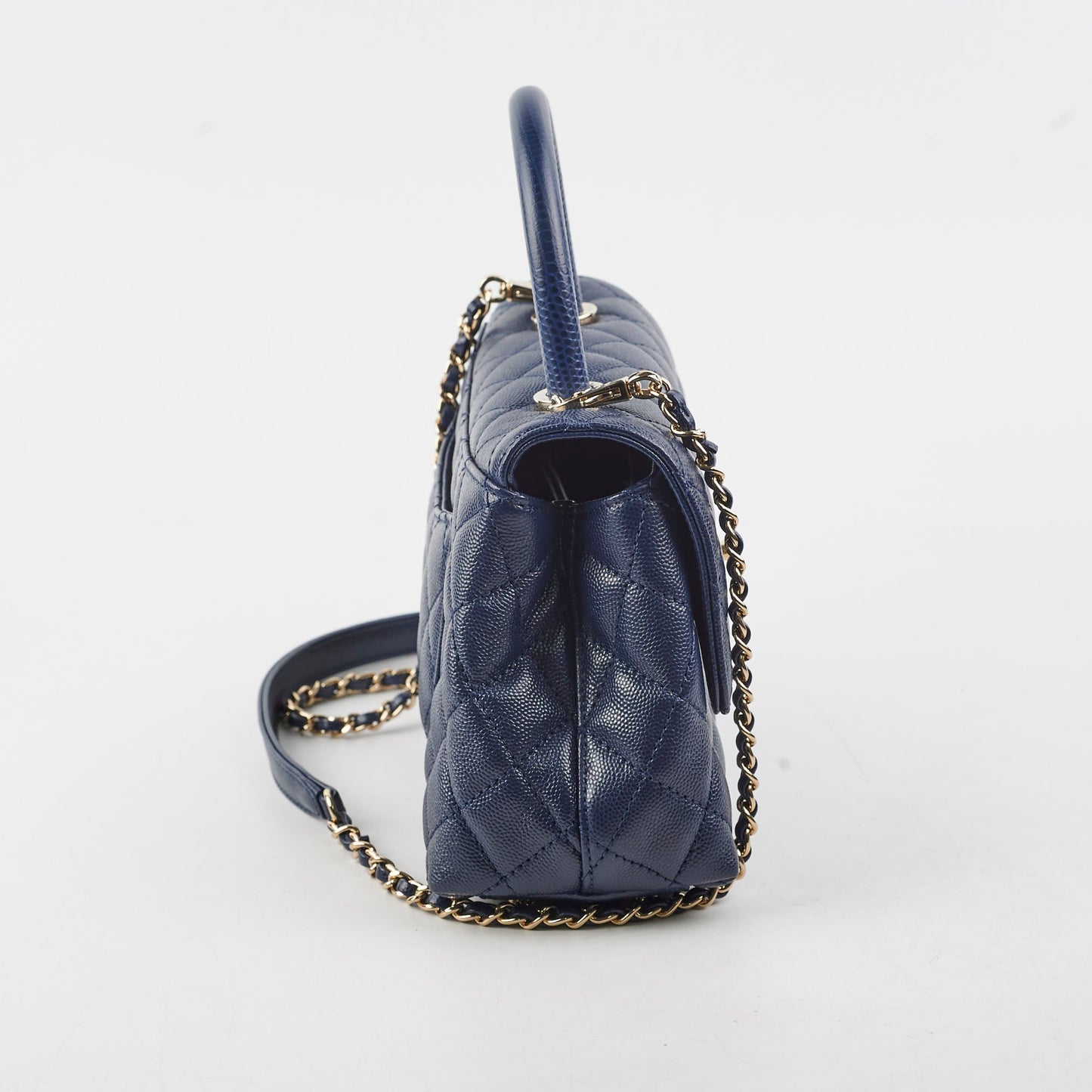 Chanel Coco Handle Small Caviar Navy - Microchipped