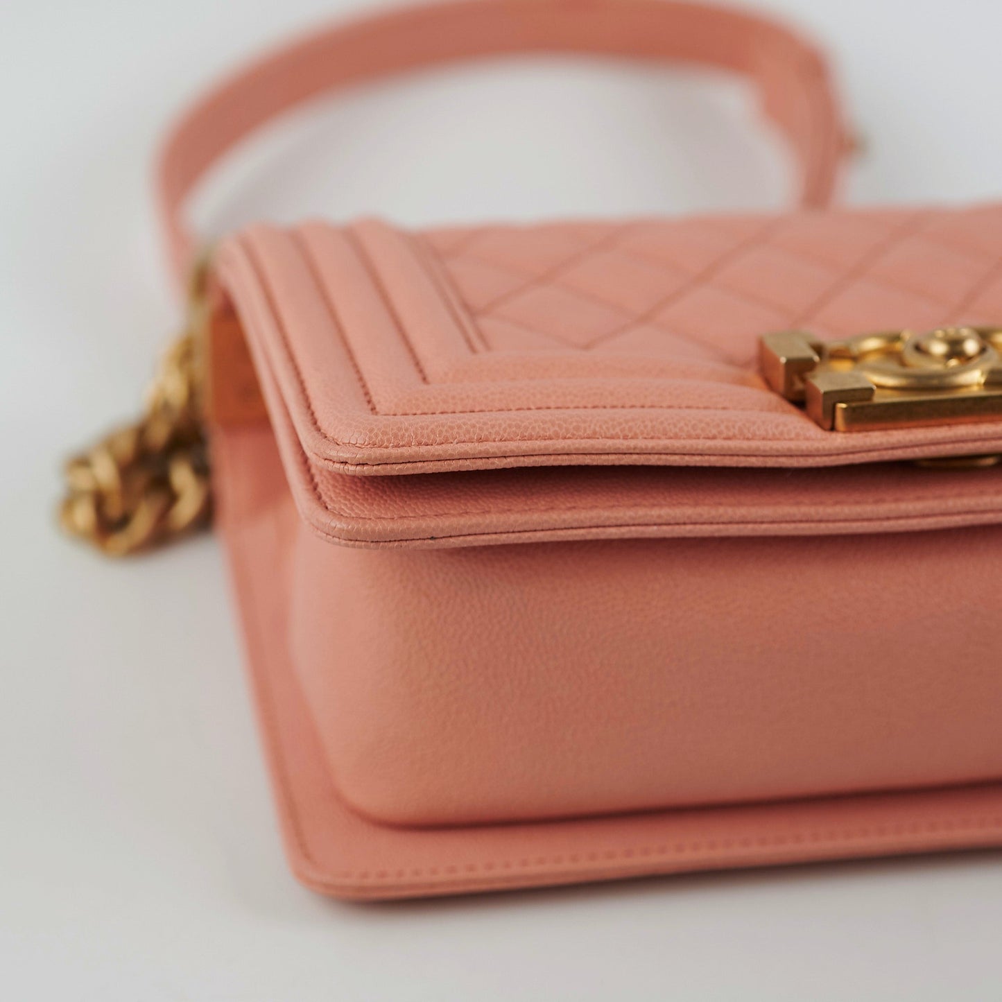 Chanel Small Boy Caviar Coral