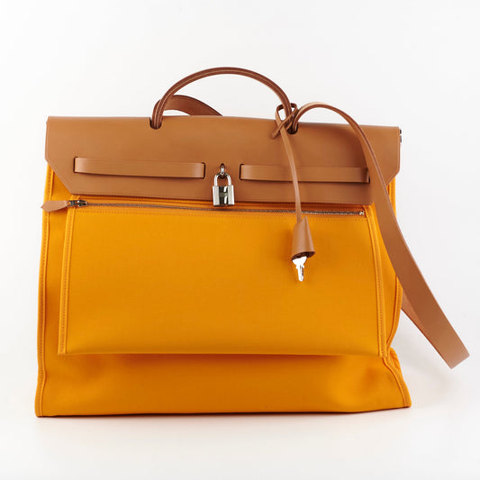 Hermes Herbag 39 Jaune D'Or R Square Stamp
