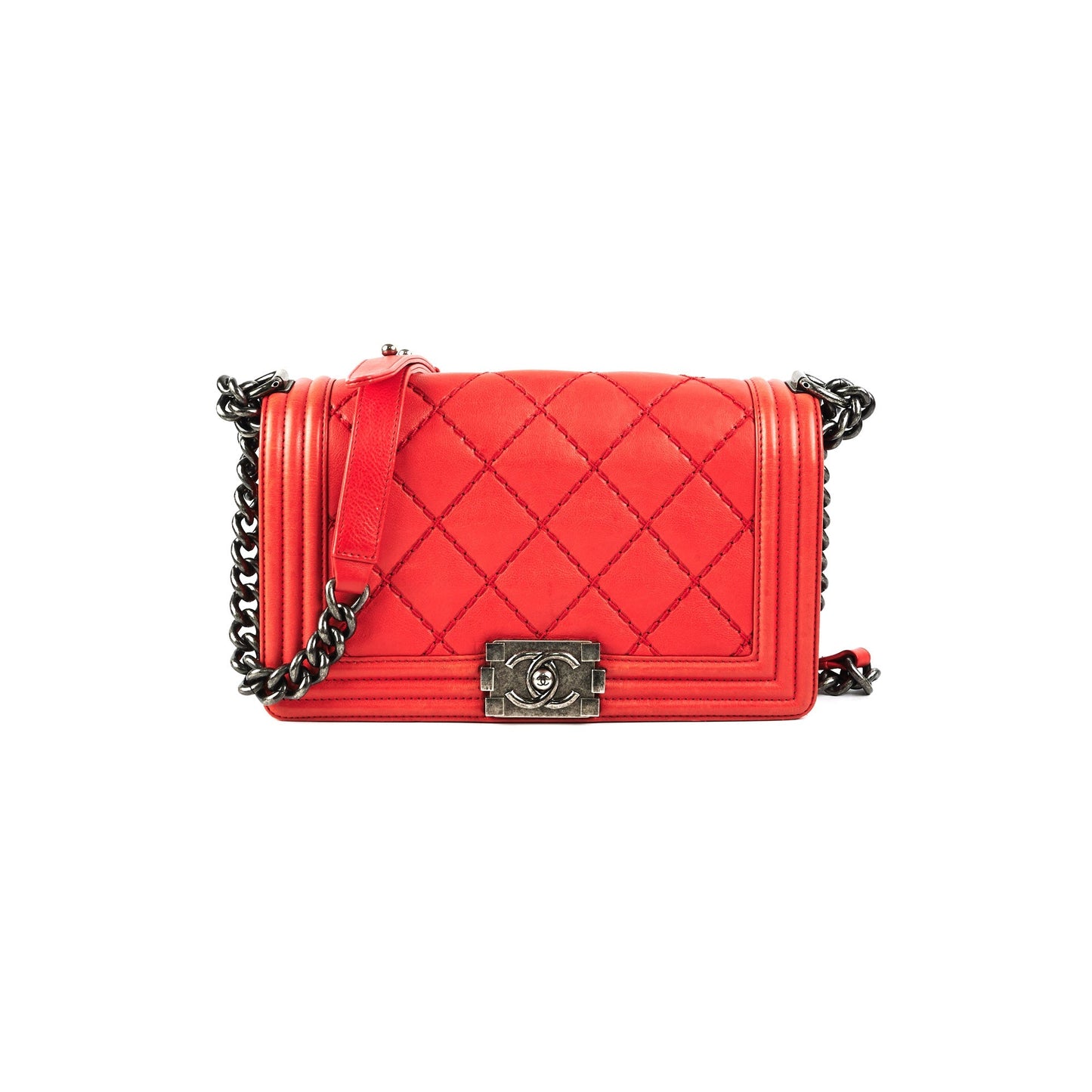 Chanel Boy Old Medium Red