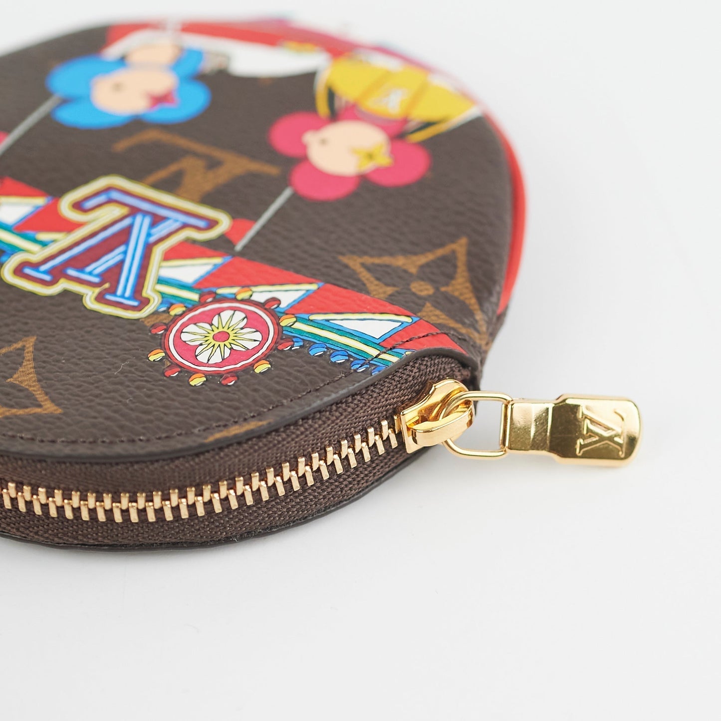 Louis Vuitton Christmas Edition Round Monogram Coin Purse