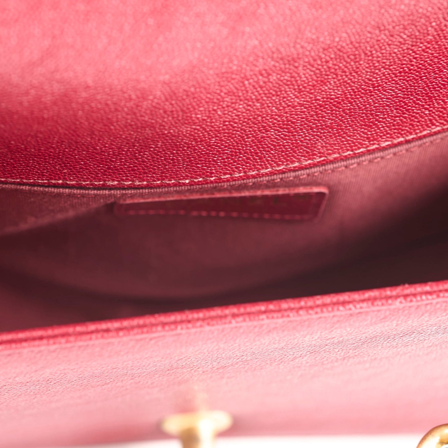 Chanel Old Medium Boy Red Chevron Caviar - Series 26