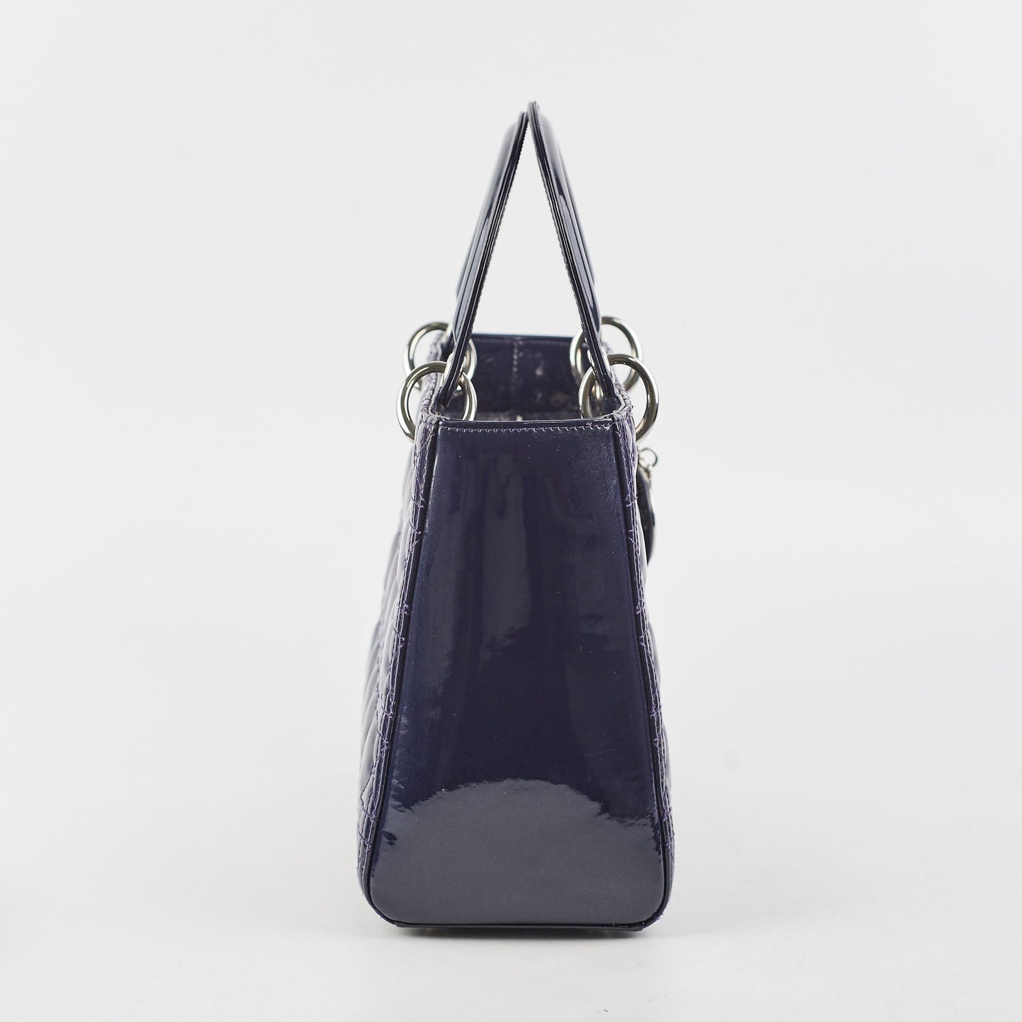 Christian Dior Medium Lady Dior Patent Navy
