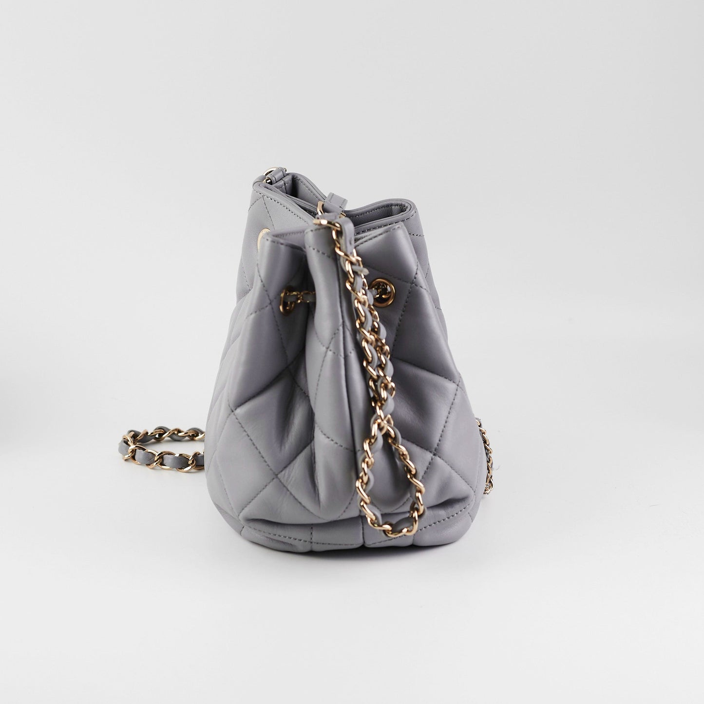 ITEM 28 - Chanel Lambskin Grey Bucket Bag