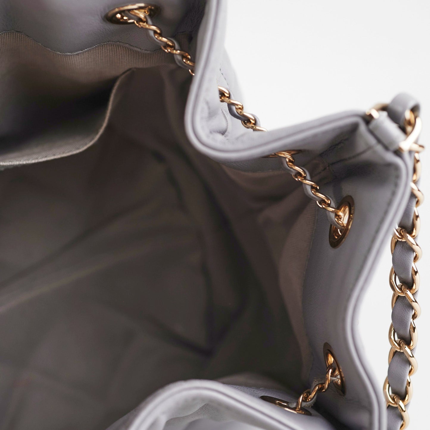 ITEM 28 - Chanel Lambskin Grey Bucket Bag