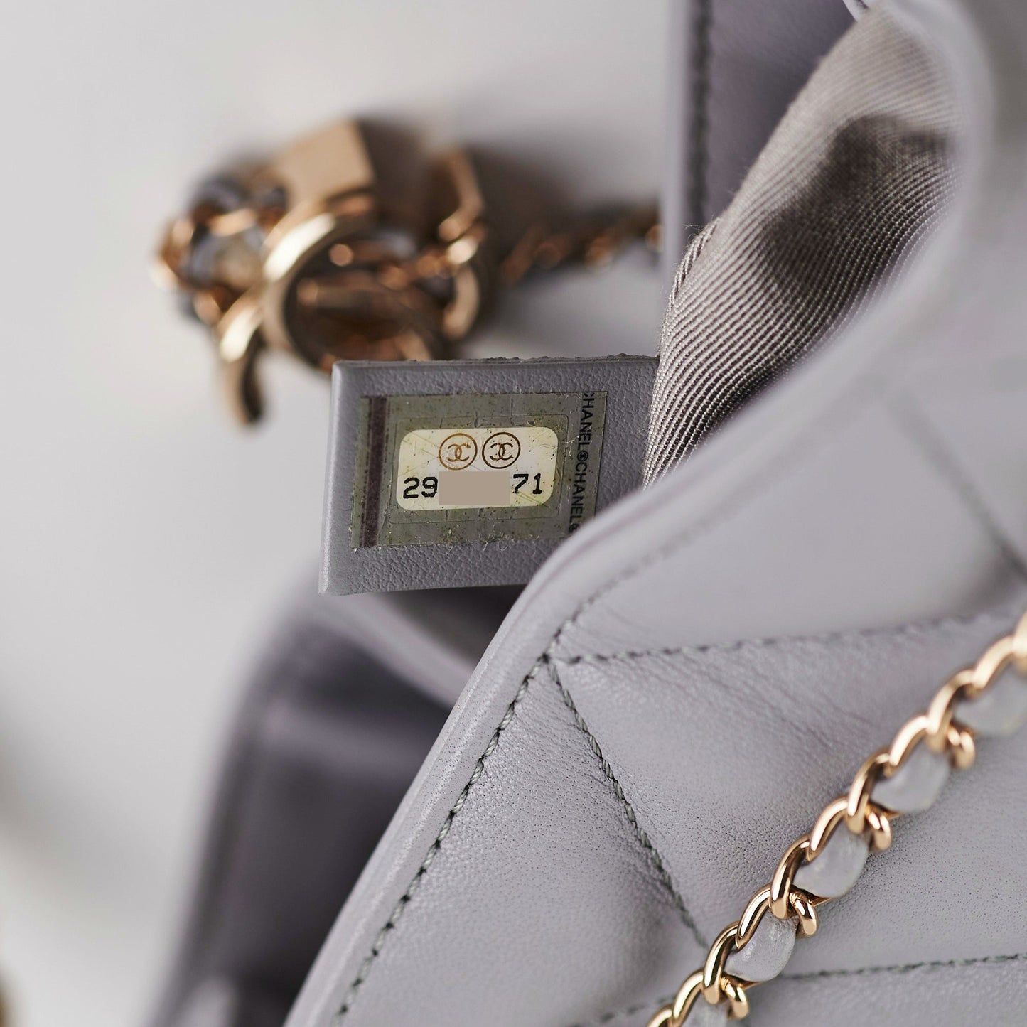 ITEM 28 - Chanel Lambskin Grey Bucket Bag