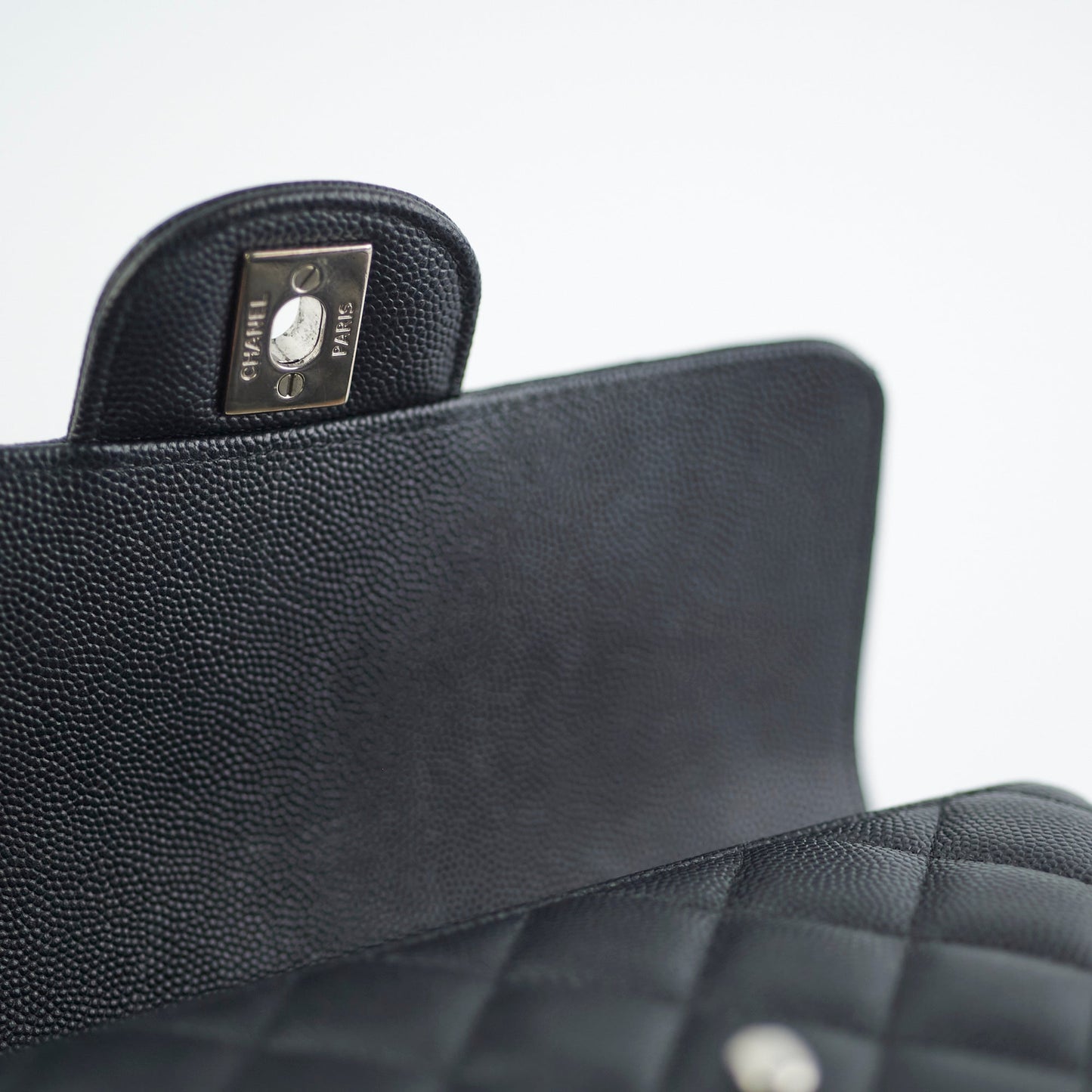 Chanel Mini Rectangular Black Caviar with Edge Stitching Crossbody Bag