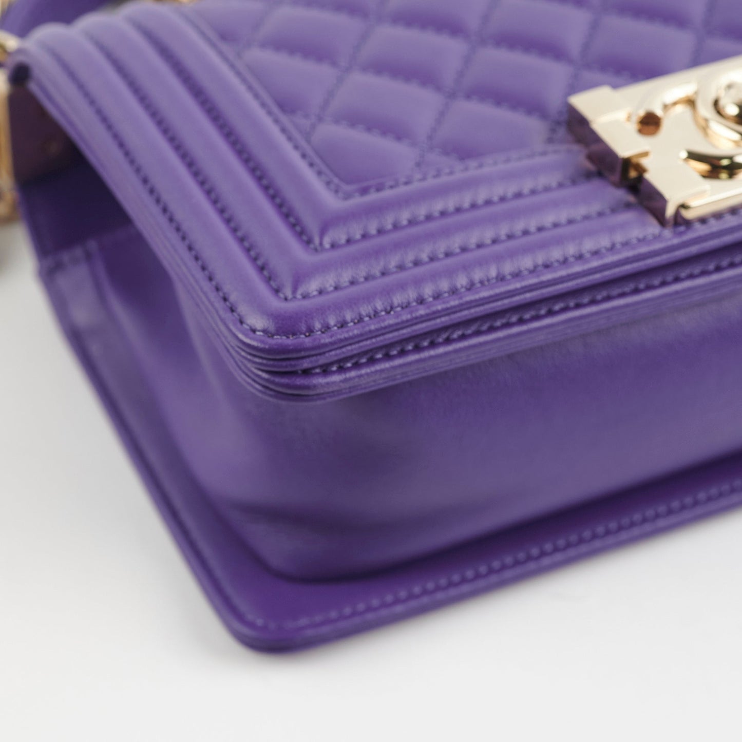 Chanel 19k Small Boy Quilted Purple Crossbody Bag