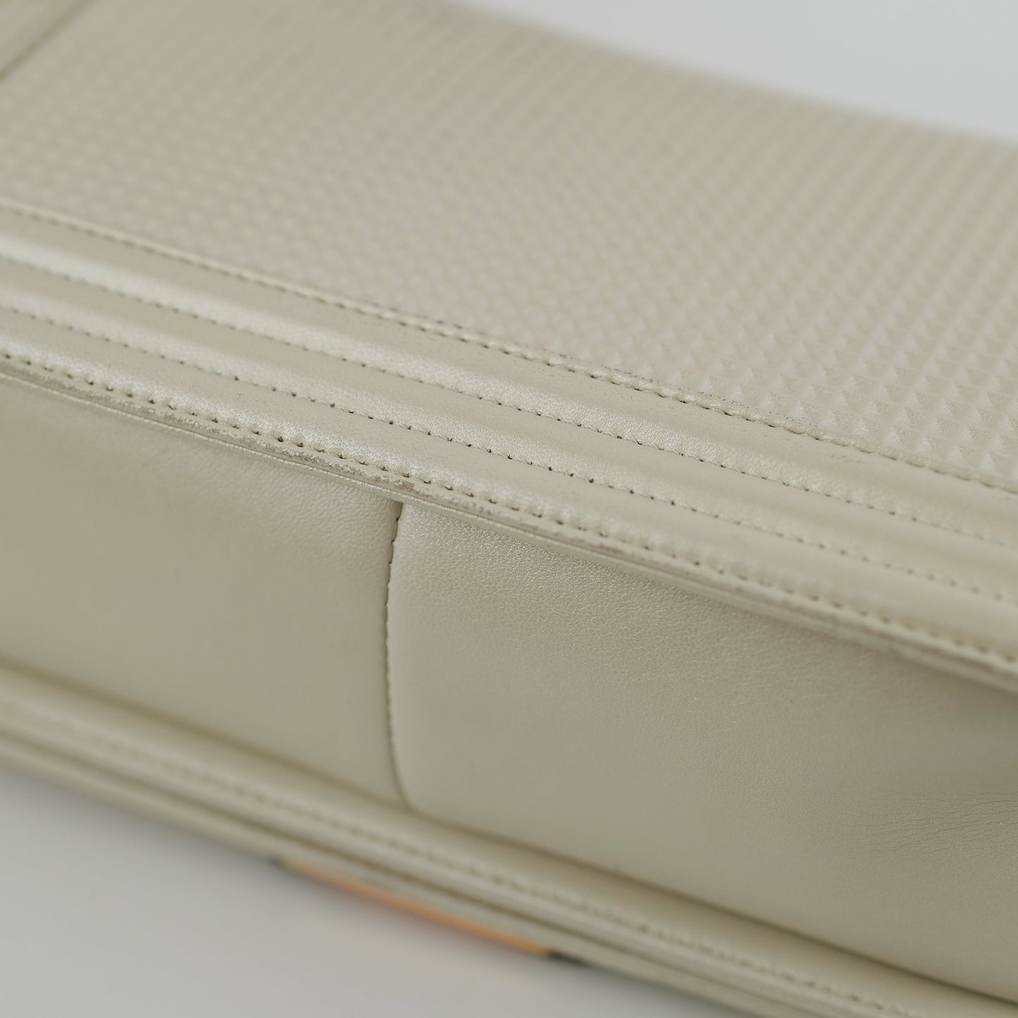 Chanel Old Medium Cube Embossed Boy White