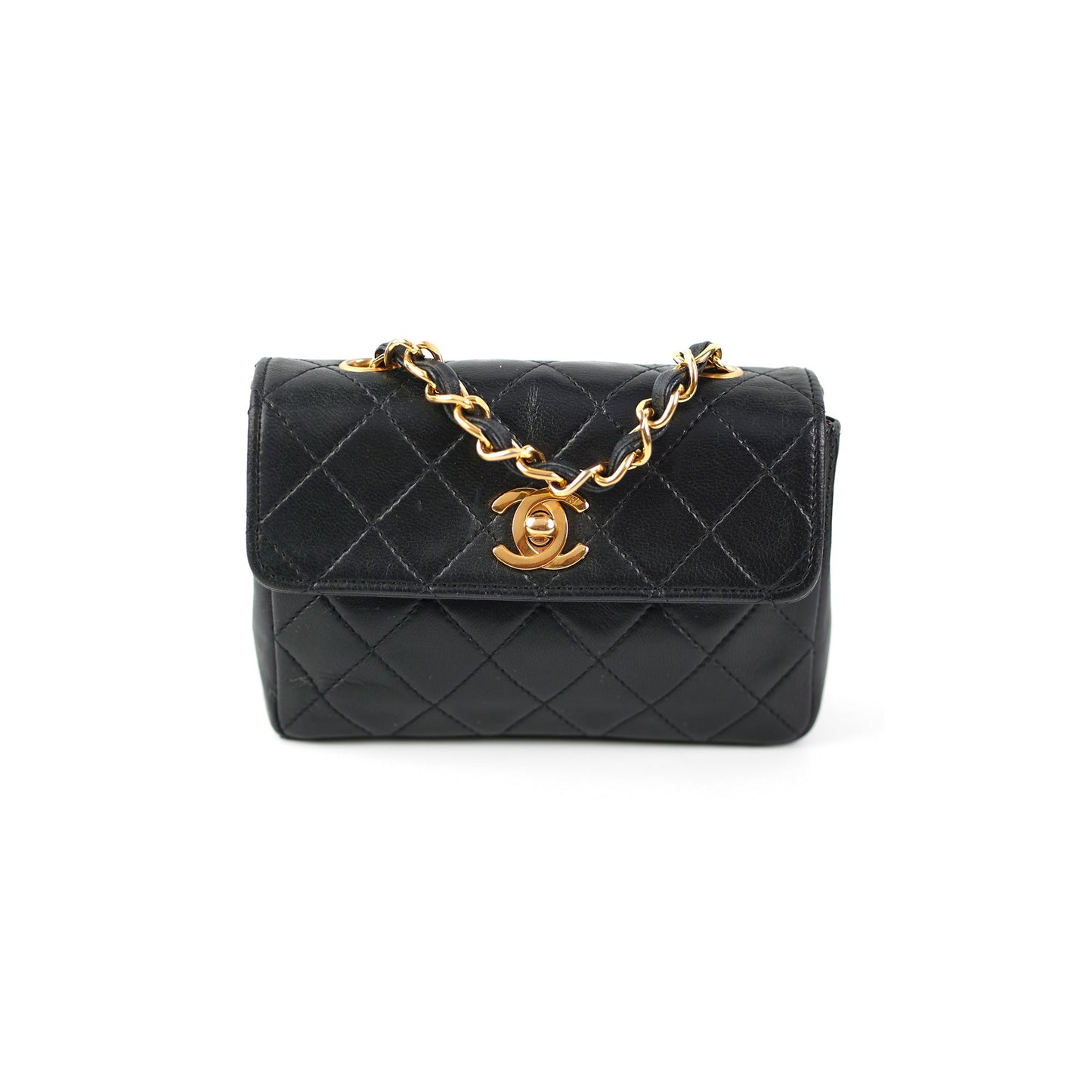 Chanel Mini  Lambskin Black Flap Bag