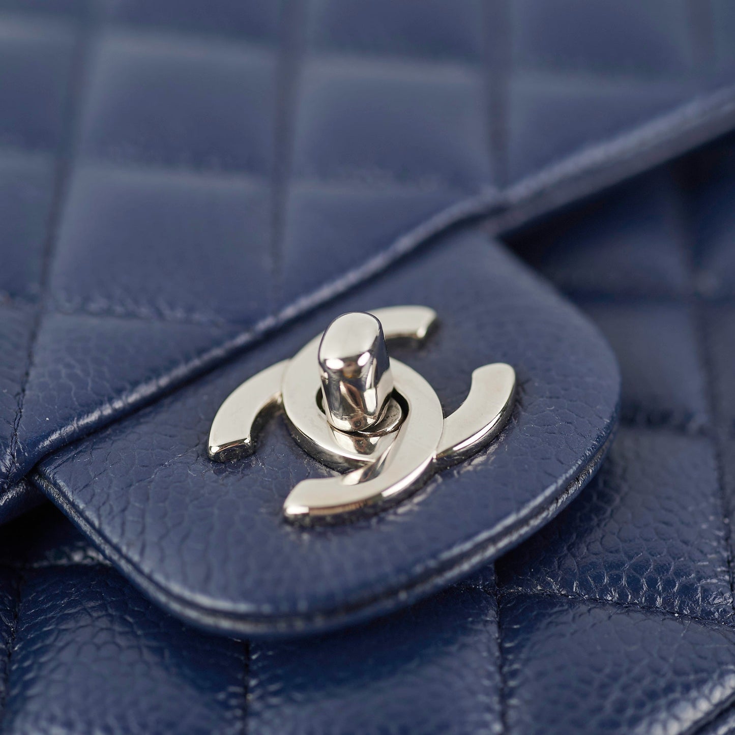 Chanel Classic Flap Medium/Large Caviar Blue Shoulder Bag