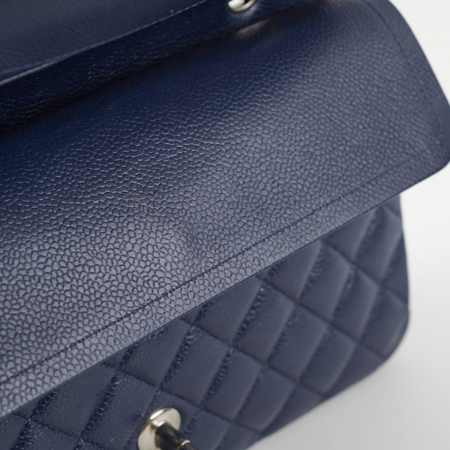 Chanel Classic Flap Medium/Large Caviar Blue Shoulder Bag