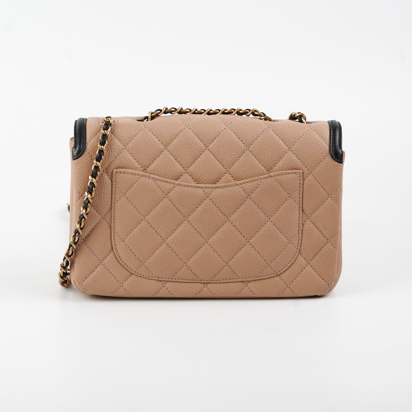 Chanel Filigree Caviar Beige Small Flap Shoulder Bag