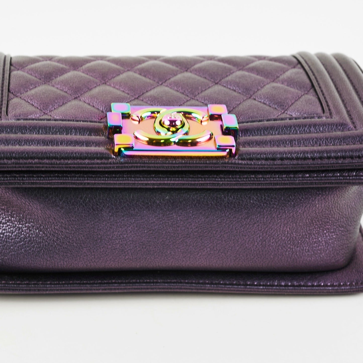 Chanel Small Boy Mermaid Iridescent Purple Shoulder Bag