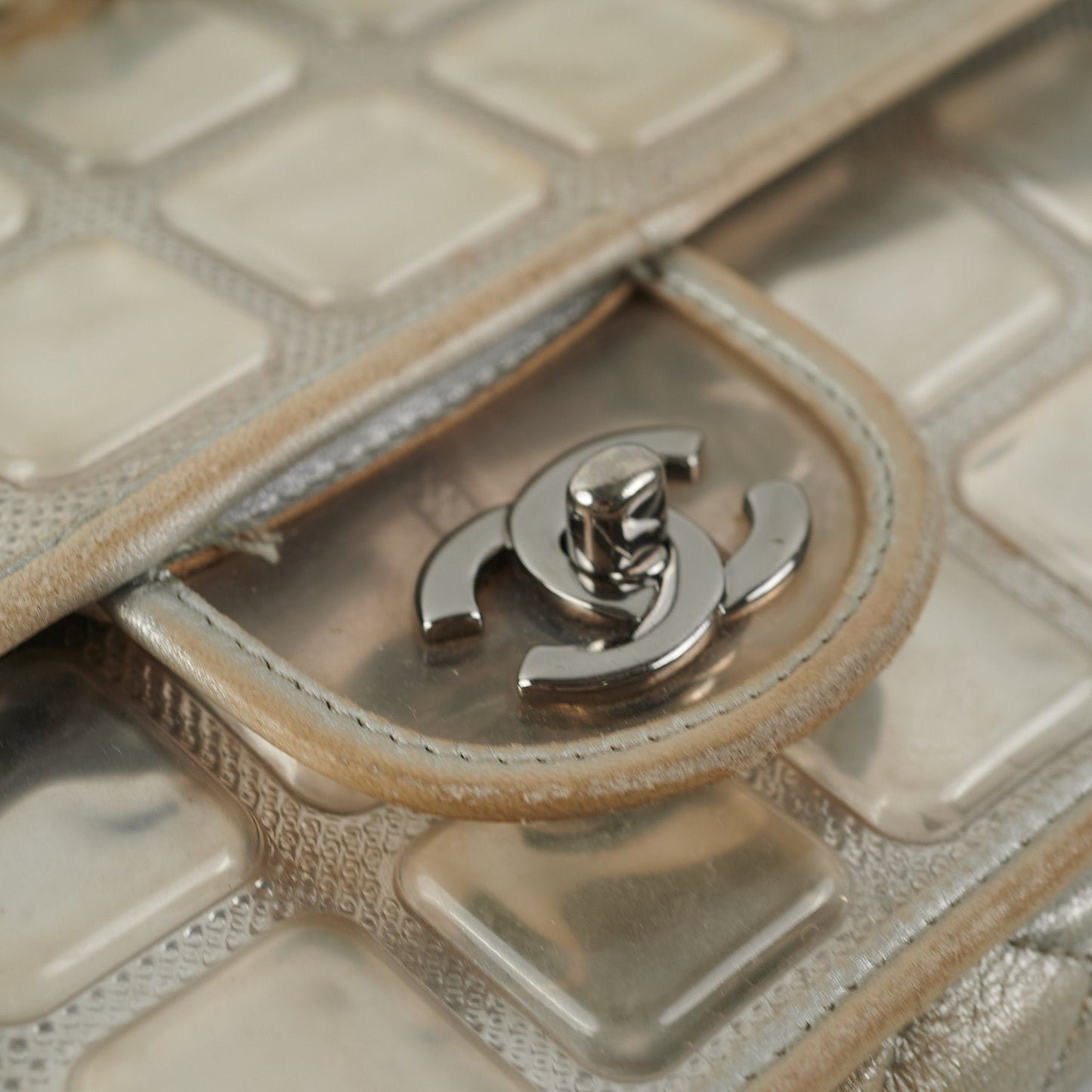 Chanel CC Turnlock Ice Cube Flap Silver